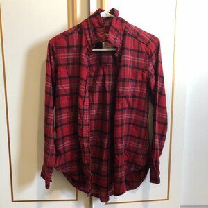American Eagle Red Flannel XS Boyfriend Fit